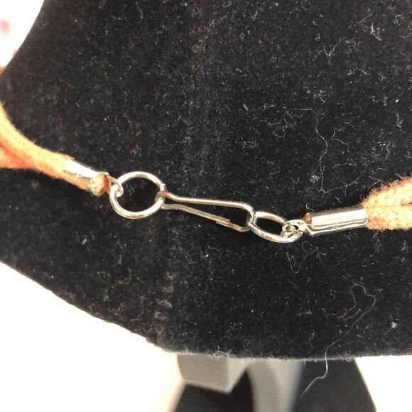 Handmade Cross Pendant on Beaded Fabric Cord OOAK - Picture 6 of 10